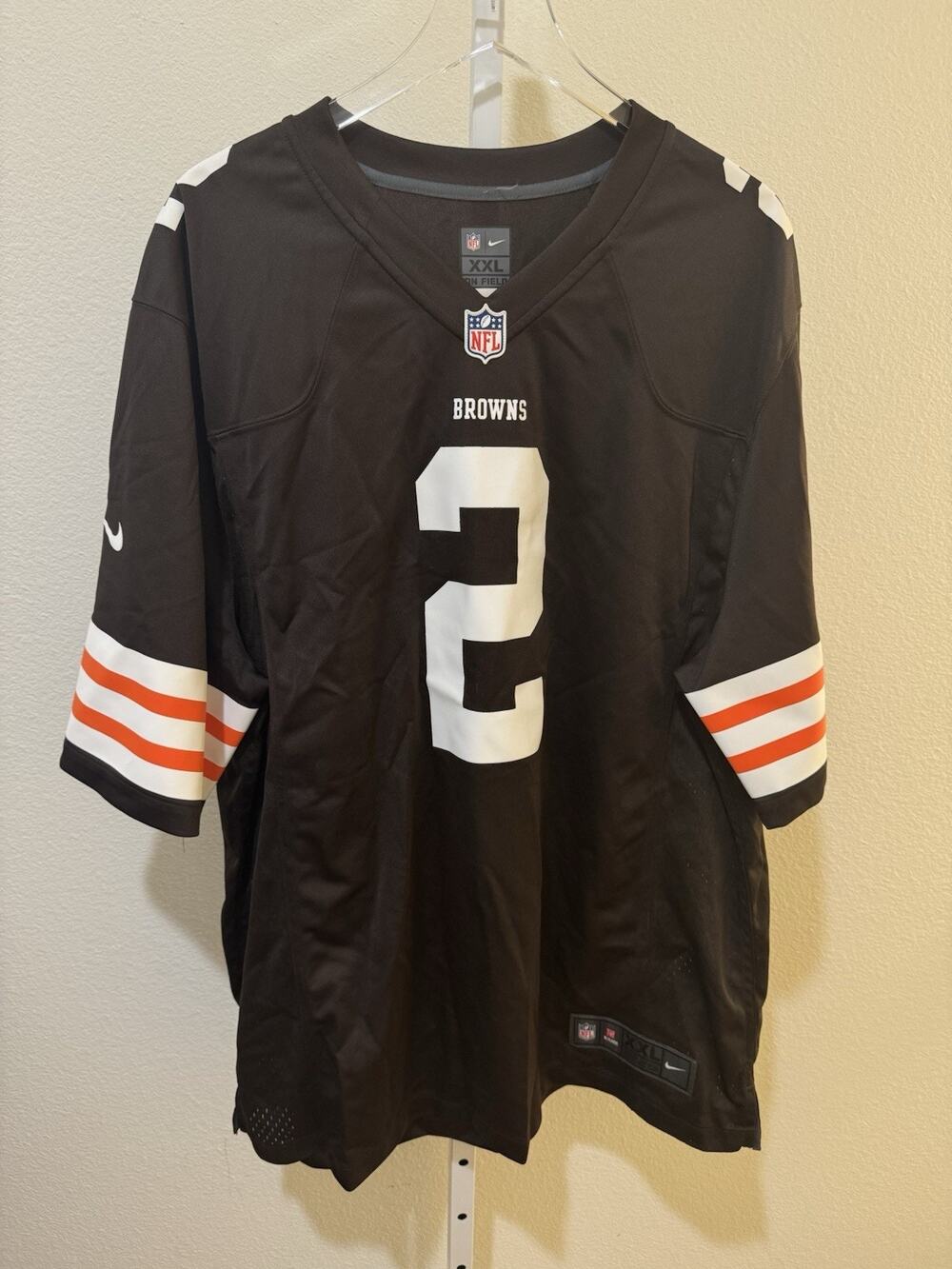 Nike Cleveland Browns Johnny Manziel Jersey Mens XXL #2 On Field NFL Football